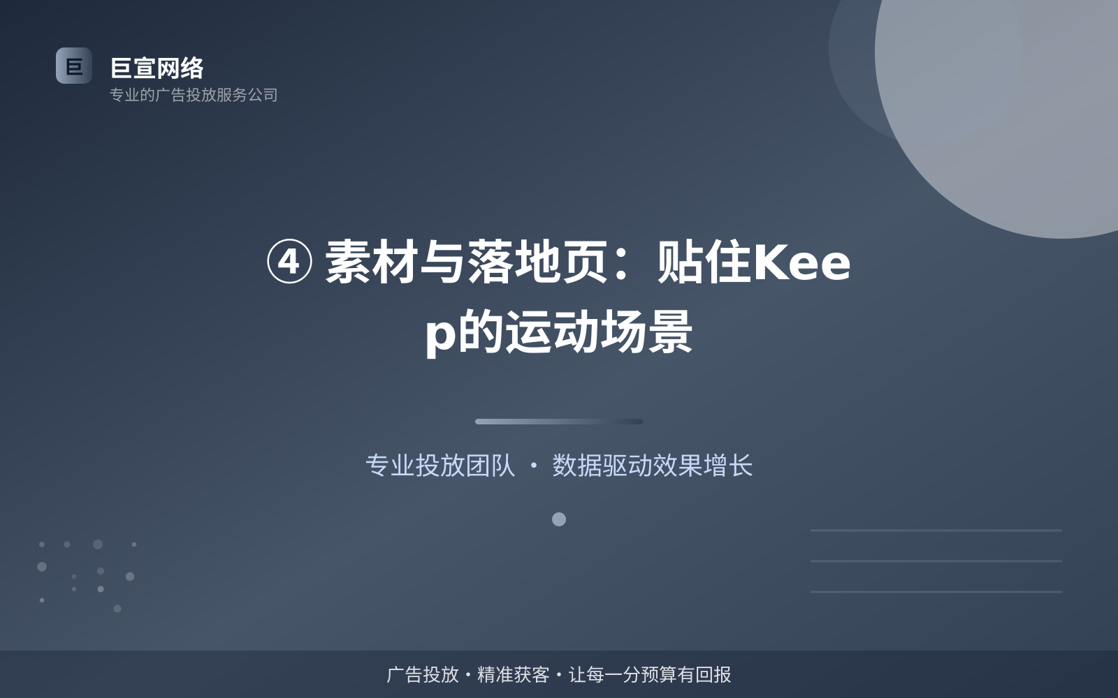 ④ 素材与落地页:贴住Keep的运动场景(投放方式对比) ④ 素材与落地页:贴住Keep的运动场景(投放方式对比)