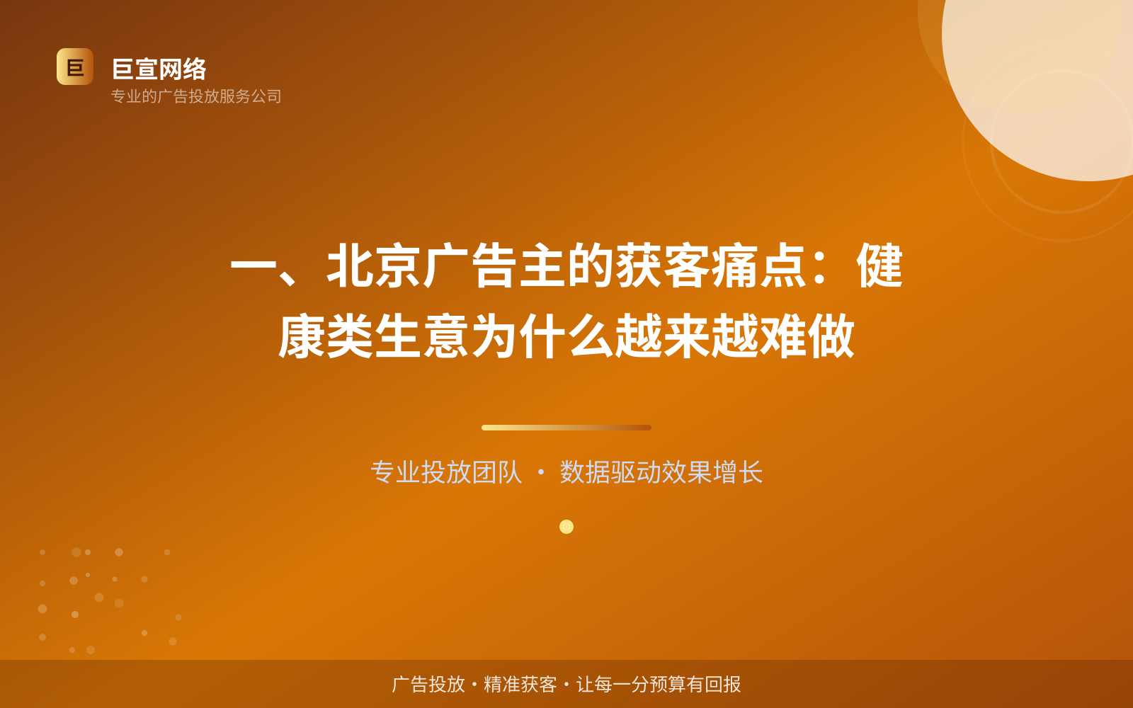 一、北京广告主的获客痛点：健康类生意为什么越来越难做（投放总览）